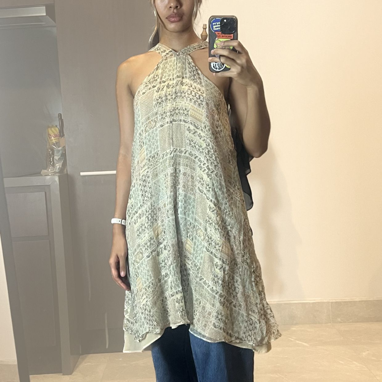 Midi Dress chiffon silk, bisa di